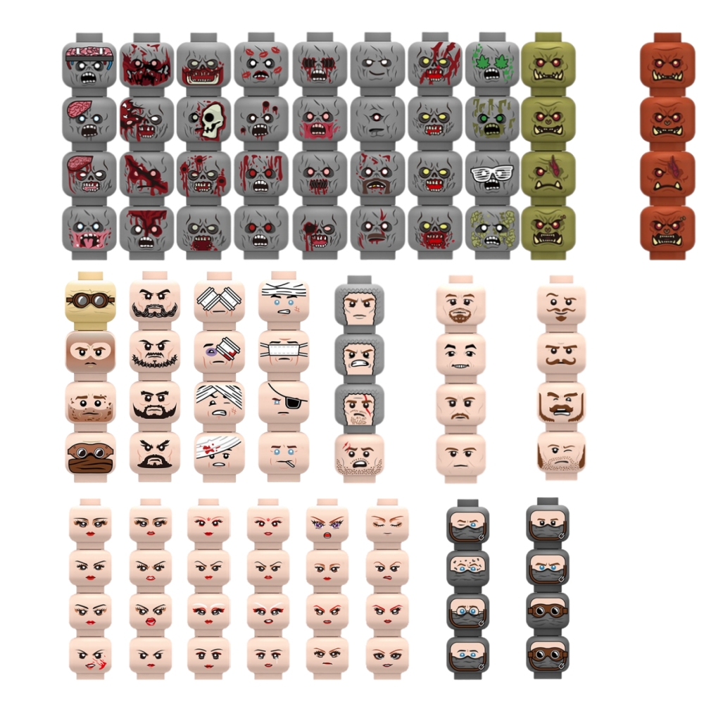Lego Minifigure Holder - Bloques de Construcción con Caras Emocionales