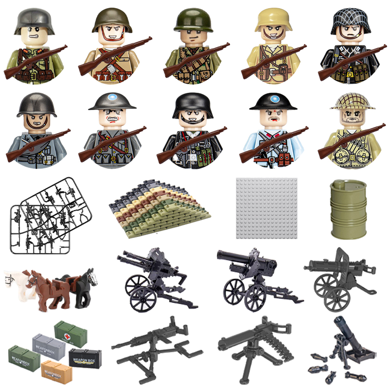 24 unids/lote WW2 personaje mi - Lego Minifigure Holder reseña y precio